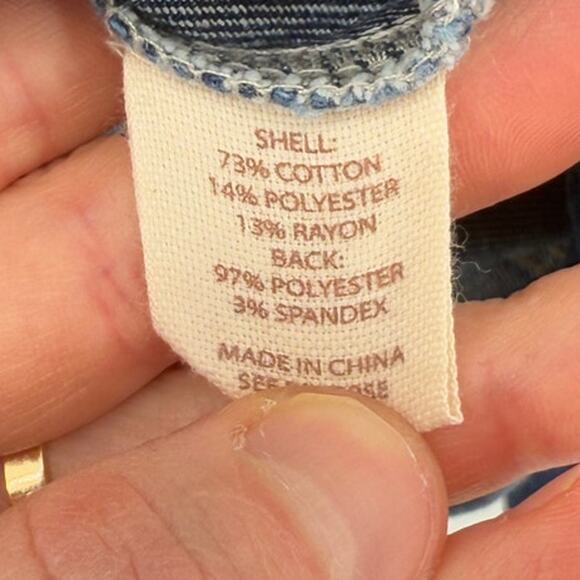 NWT Brit.NY Mixed Media Floral Paisley Denim Jean Jacket Size M - Picture 6 of 9